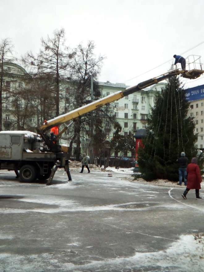 Новогодняя елка появилась на площади Горького - фото 2