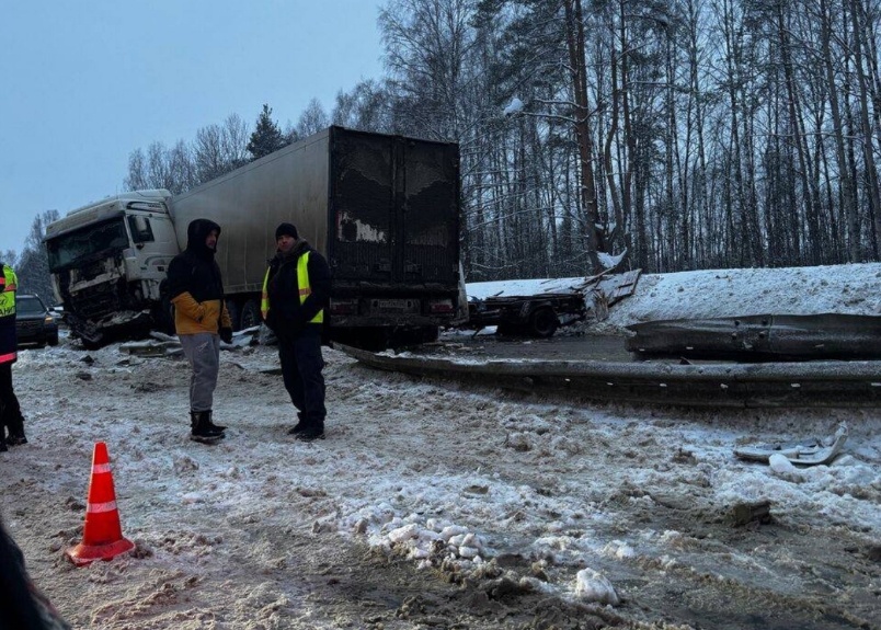 Пробка образовалась из-за серьезного ДТП с фурой в Нижегородской области - фото 1