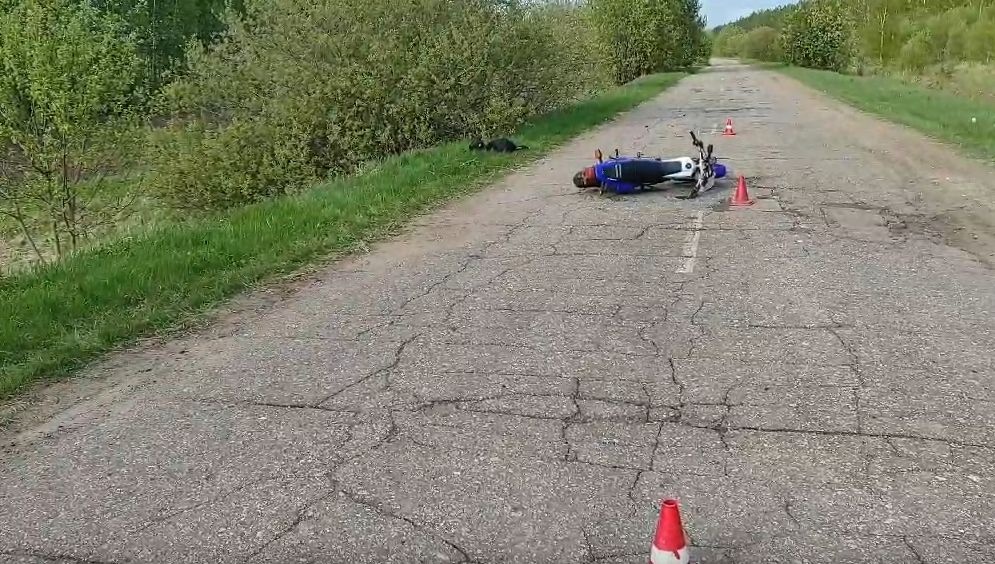 17-летний мотоциклист опрокинулся на трассе в Княгининском округе - фото 1